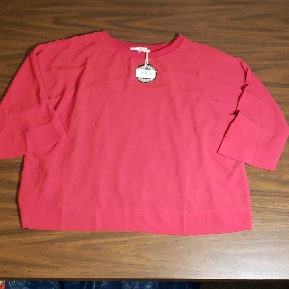 NWT Hazel Krista‎ Woven Top Red Small